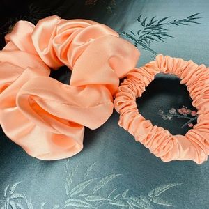 Hand made scrunchies, beautiful colours, satin fabric, good for any type of hair
